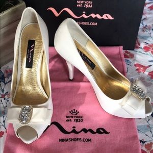 Nina Ivory Bridal Shoes Never worn